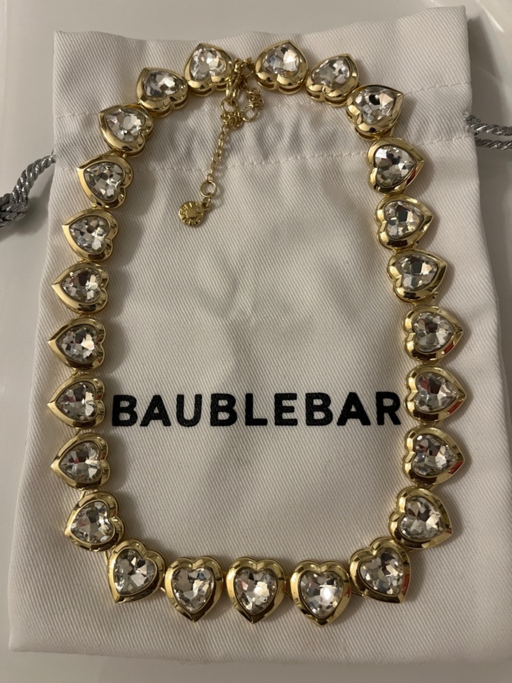 BaubleBar Gold Heart Crystal Necklace